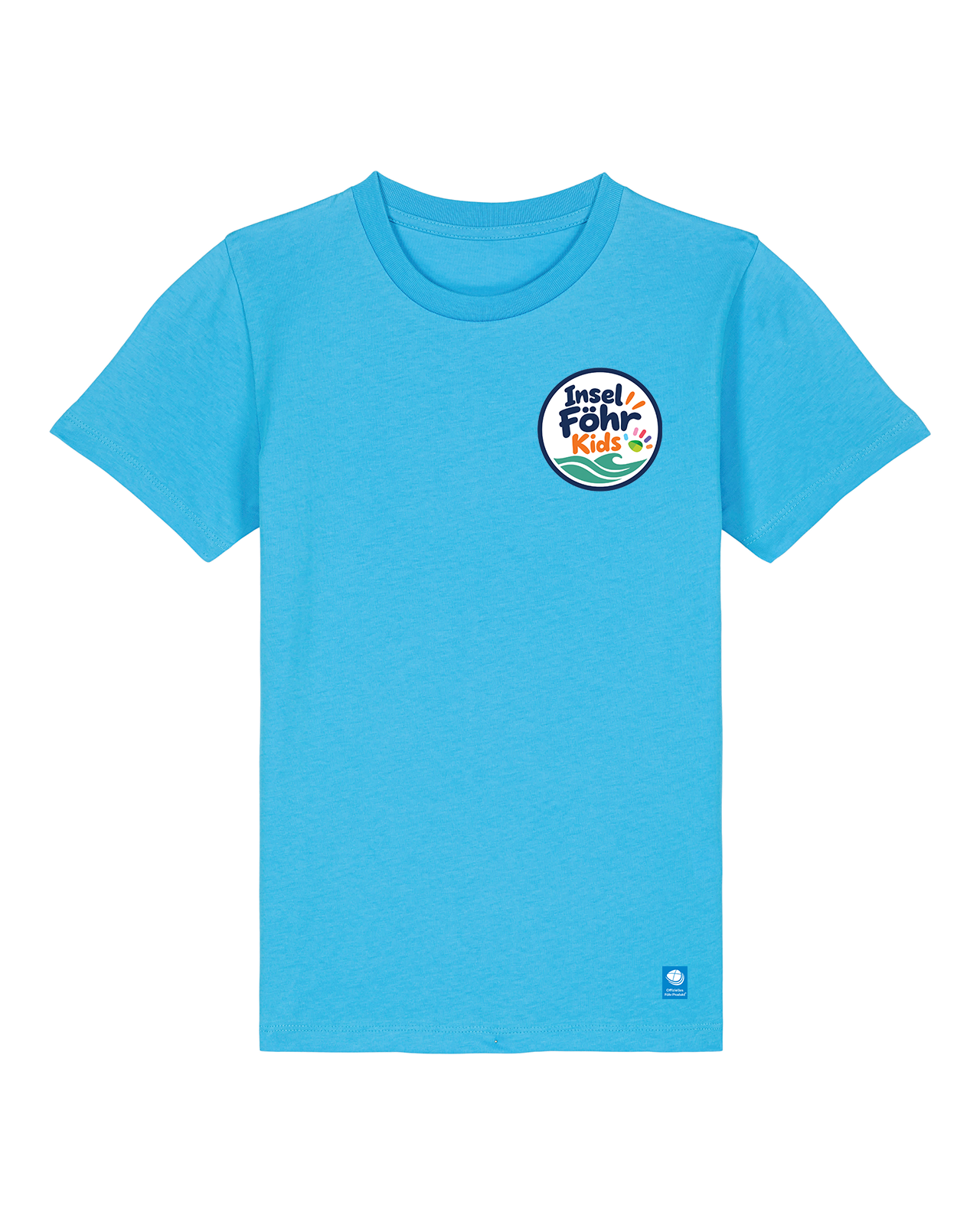 Insel Föhr Kids T-Shirt in Aqua Blue – Vorderansicht