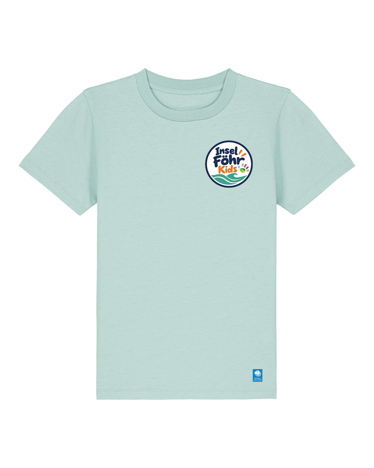 Insel Föhr Kids T-Shirt in Caribbean Blue – Vorderansicht
