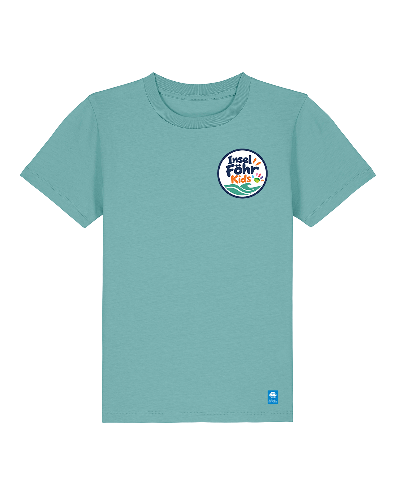 Insel Föhr Kids T-Shirt in Teal Monstera – Vorderansicht